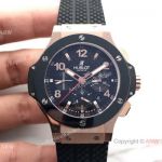 Hublot Big Bang Replica Watch Rose Gold Black Ceramic Bezel 4100 Swiss Grade